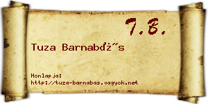 Tuza Barnabás névjegykártya